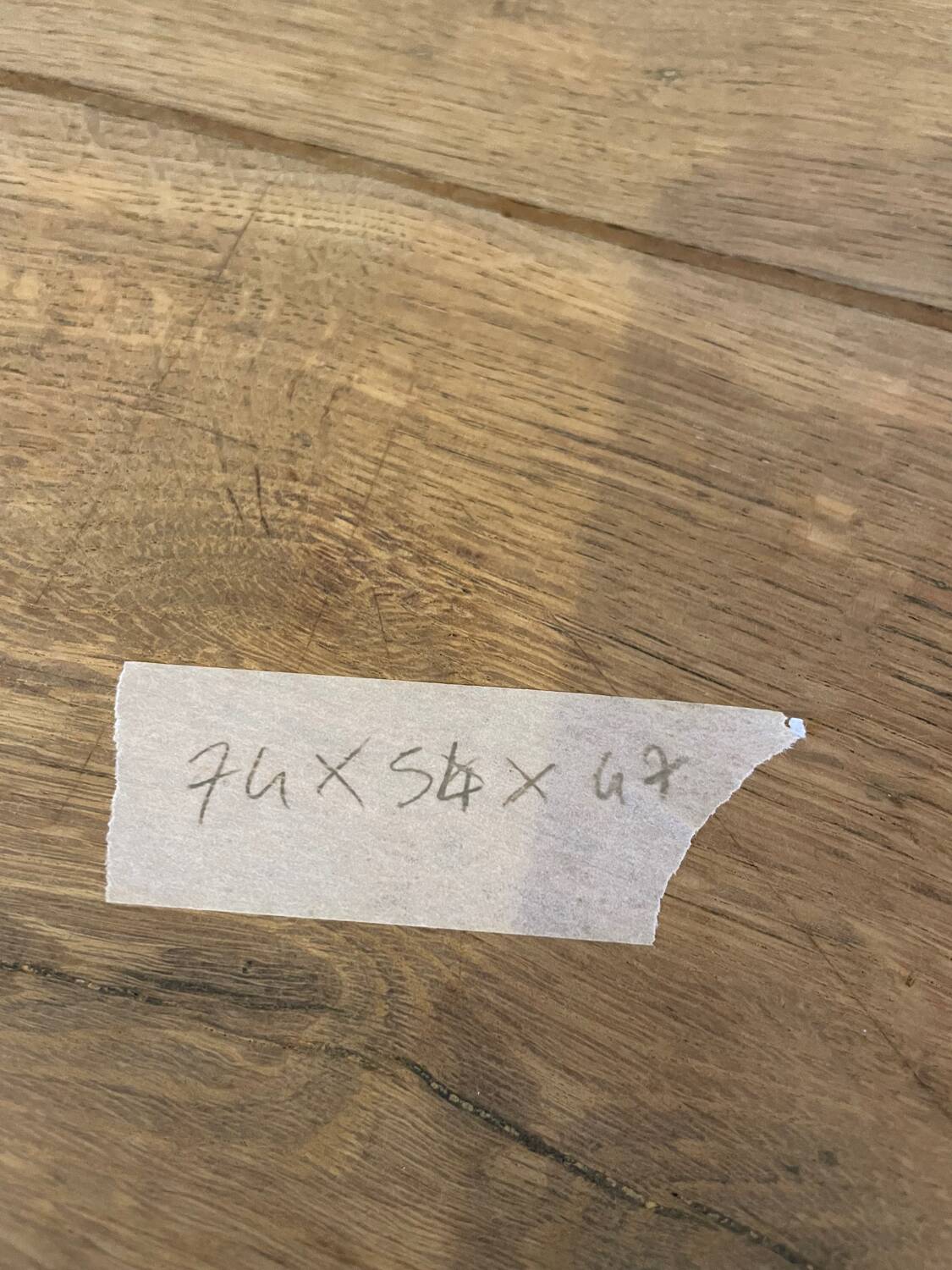 Farmhouse coffee table in solid oak with drawer — rustic style / ca