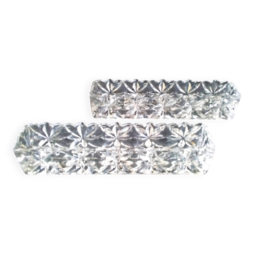 2 centrepiece planters in moulded crystal