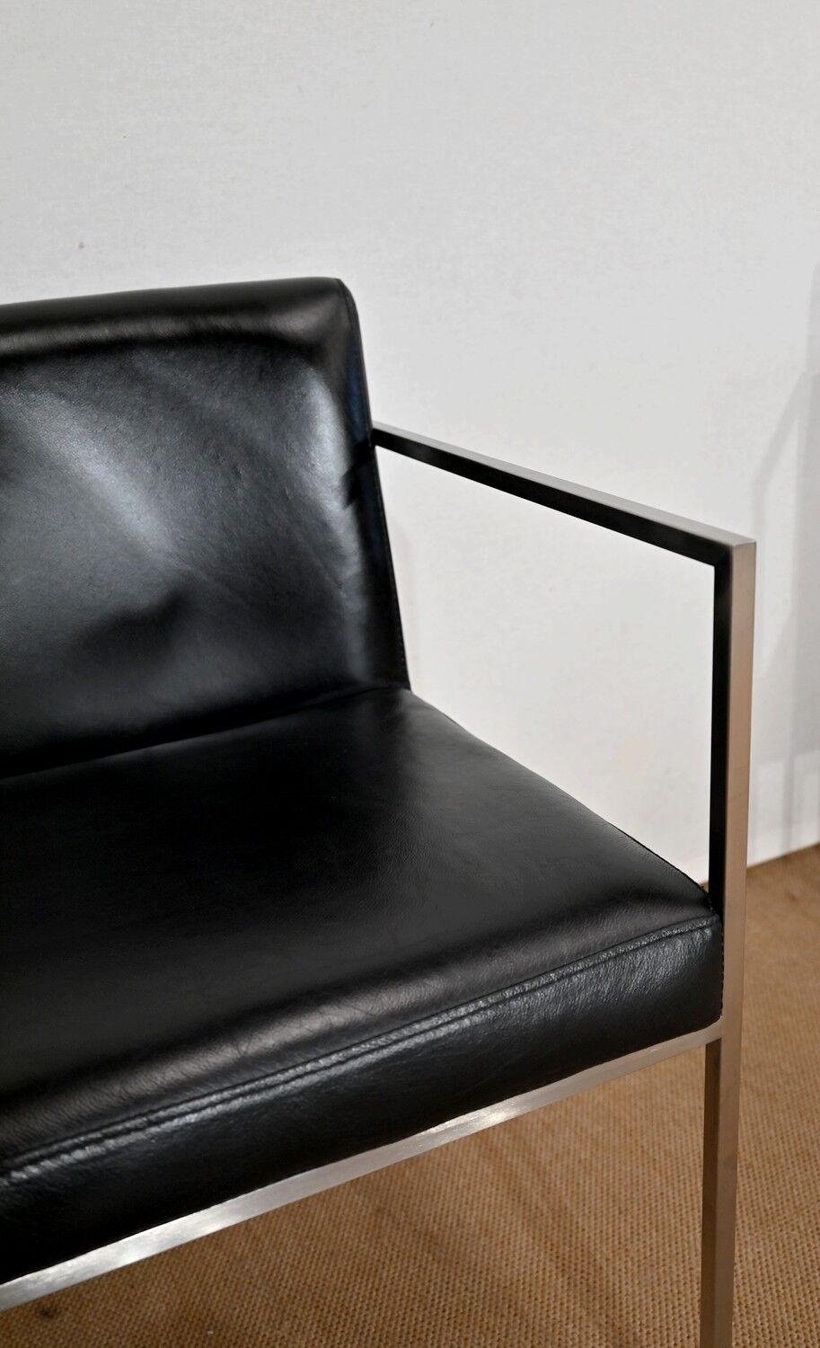 Pair of square armchairs, imitation leather – 1970