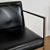 Pair of square armchairs, imitation leather – 1970