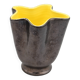 Vase vintage ceramique jaune et noir design annees 50 60