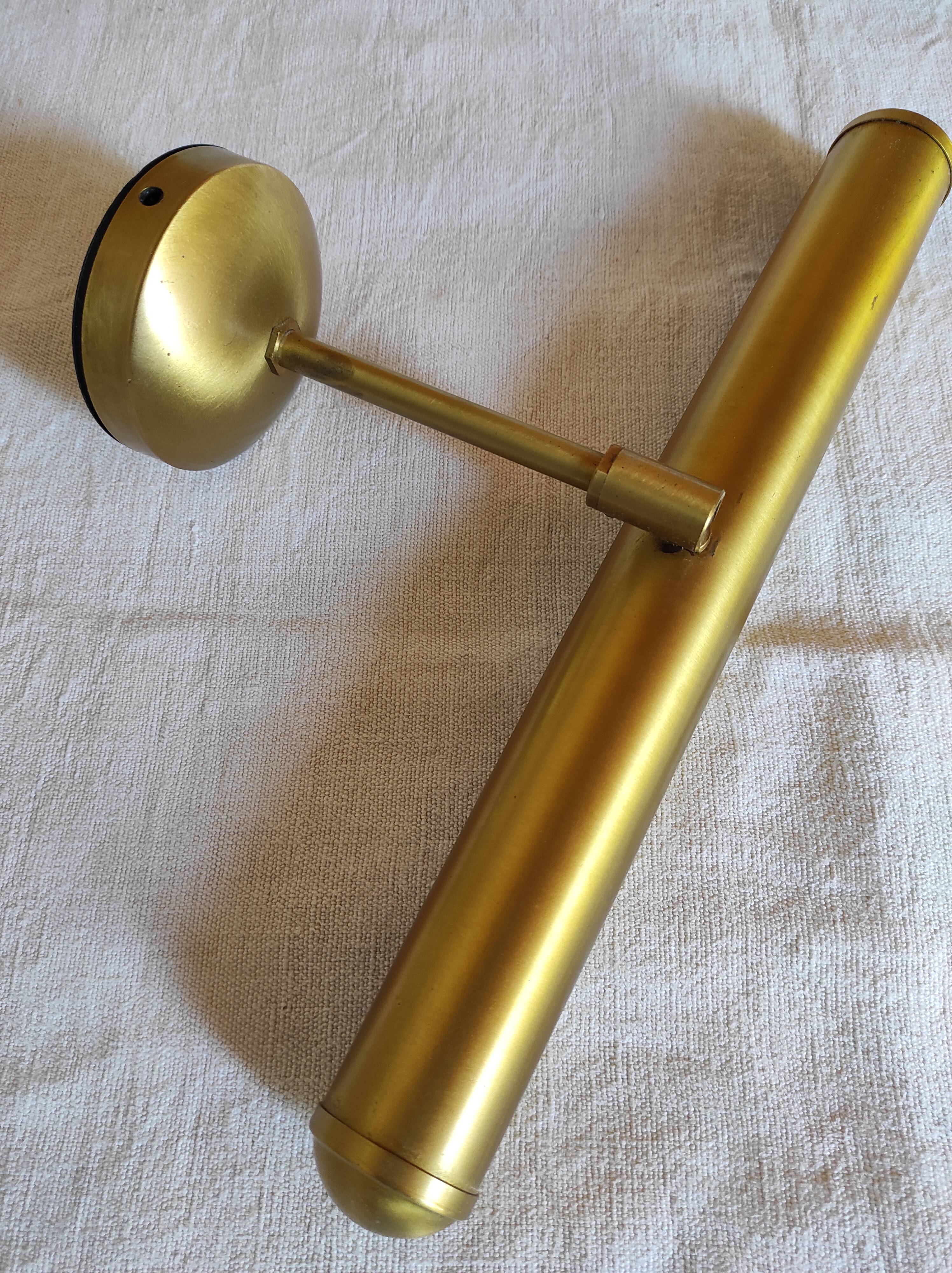 Pair of brushed brass sconces, 1970