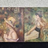 Beautiful Pair of paintings of women on the Daria River, 1983