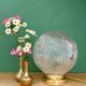 Vintage globe table lamp in ribbed glass