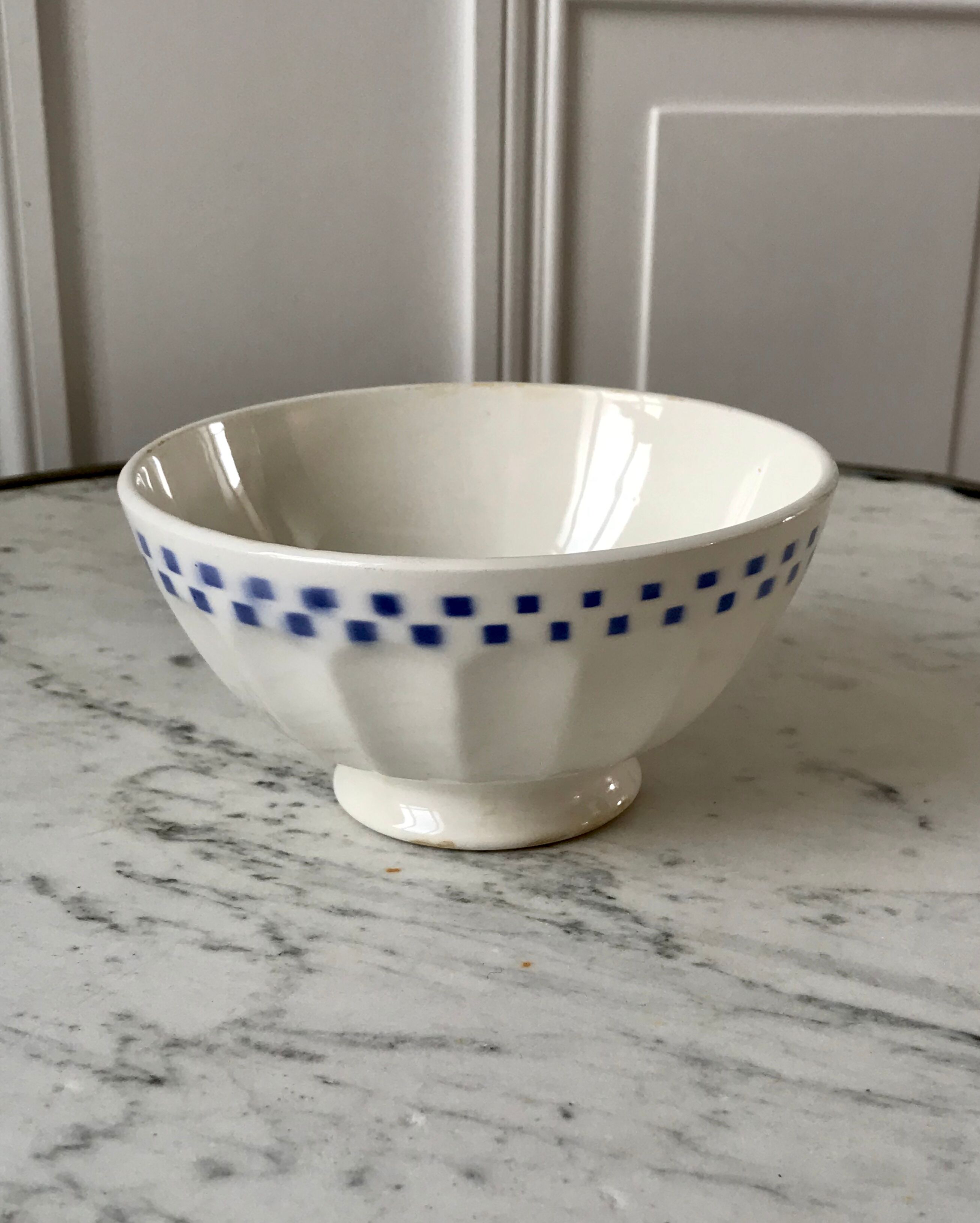 Old bowl with small sky blue tiles 30s-40s