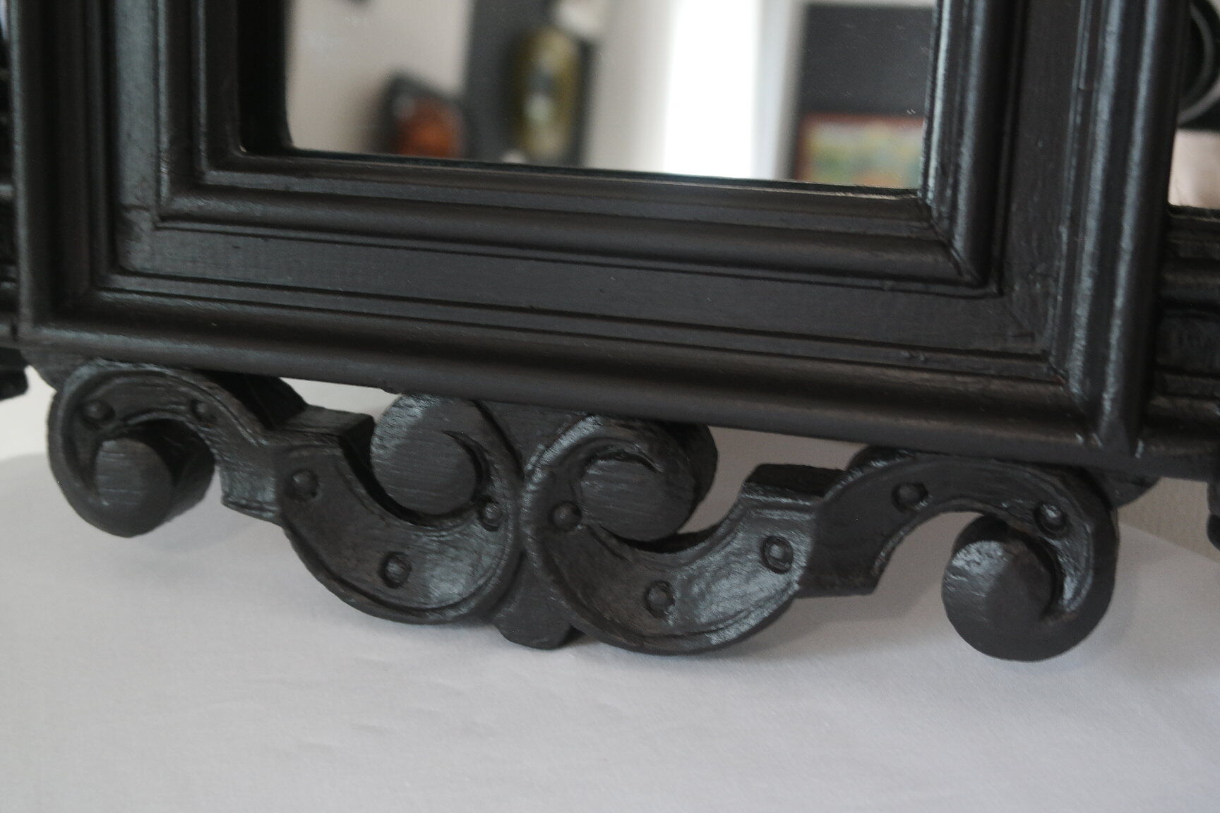 Mirror Louis XIII black wood 38 X 60