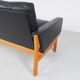 Vintage Black Leather Sofa by Poul M. Volther for Erik Jørgensen, 1960s