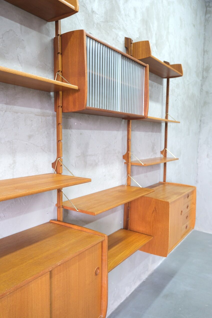 Mid-Century Modular Teak Wall Unit by John Texmon for Blindheim Mobelfabrik, Norway,  1960s