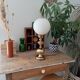 Vintage brass and opaline living room lamp