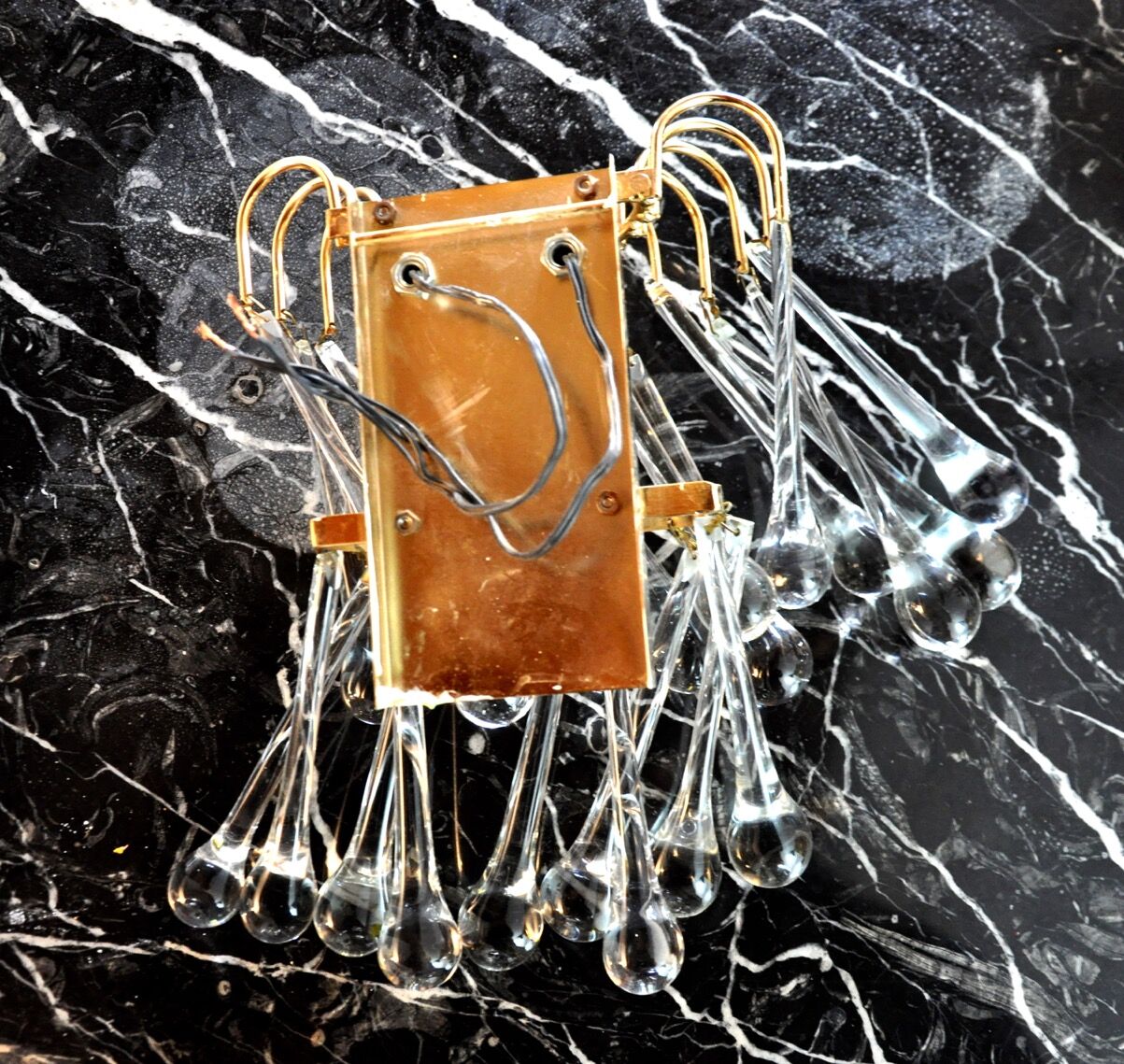 Applique drops by Venini, murano glass, italy, 1960