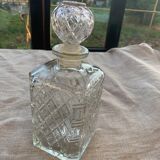 Carafe à whisky en verre moulé transparent vintage