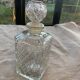 Vintage transparent molded glass whisky decanter