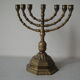 Old Jewish candlestick 7 branches menorah bronze 23 cm