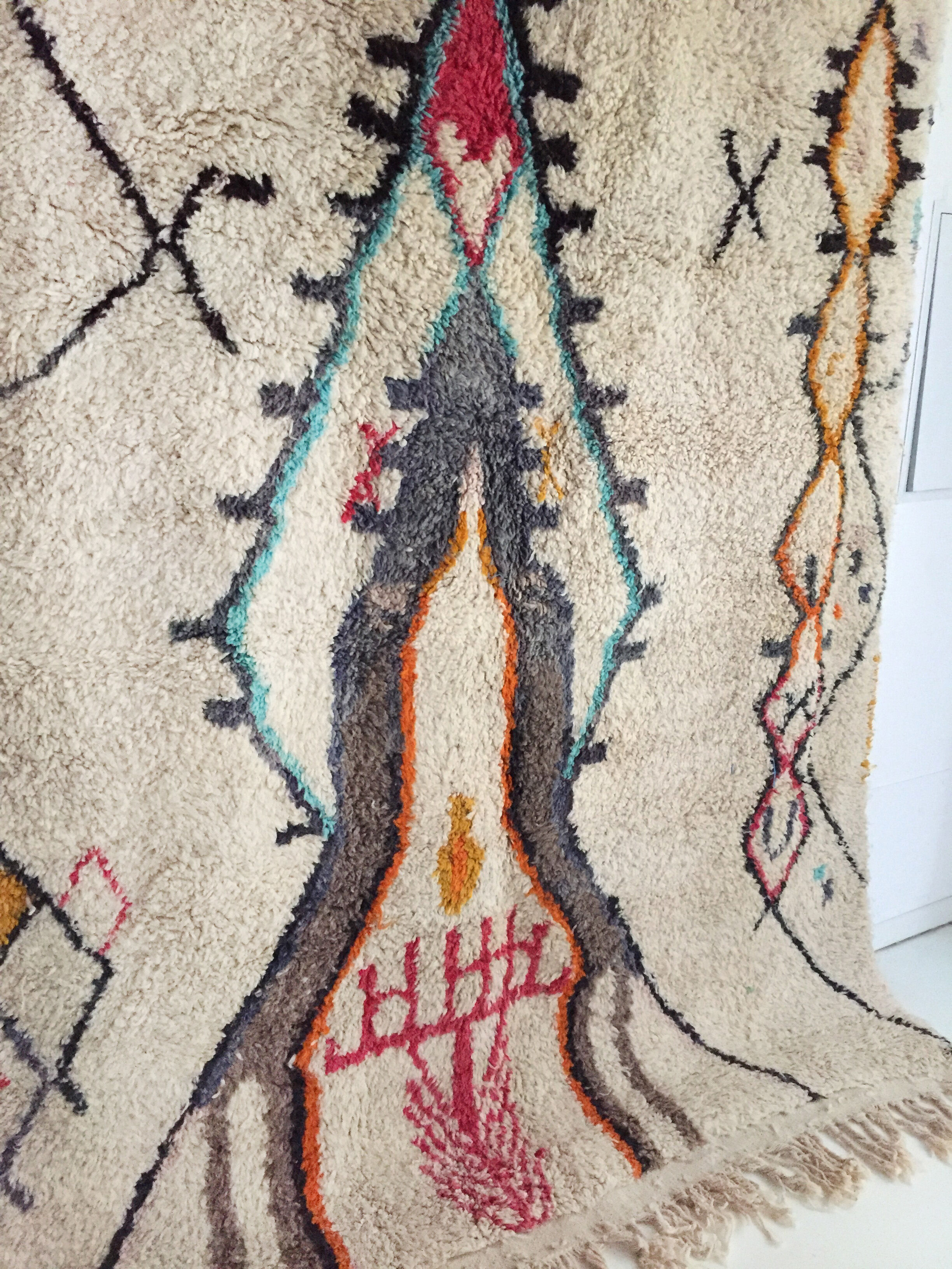 Moroccan Berber carpet Boujaad with colorful patterns 285x203cm