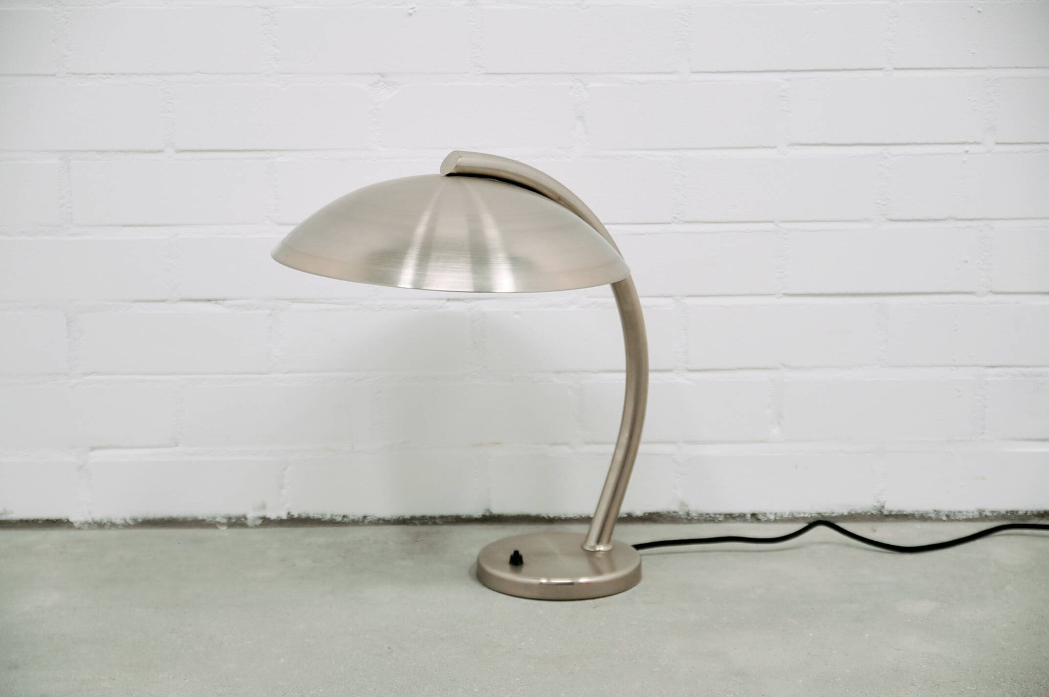 Vintage silver metal bauhaus desk lamp