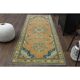 1970s Vintage Turkish Oushak Handmade Wool Cotton Orange Runner Rug 117x312