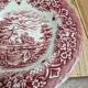 2 vintage deep plates in red Toile de Jouy by Grindley Homeland Staffordshire England.