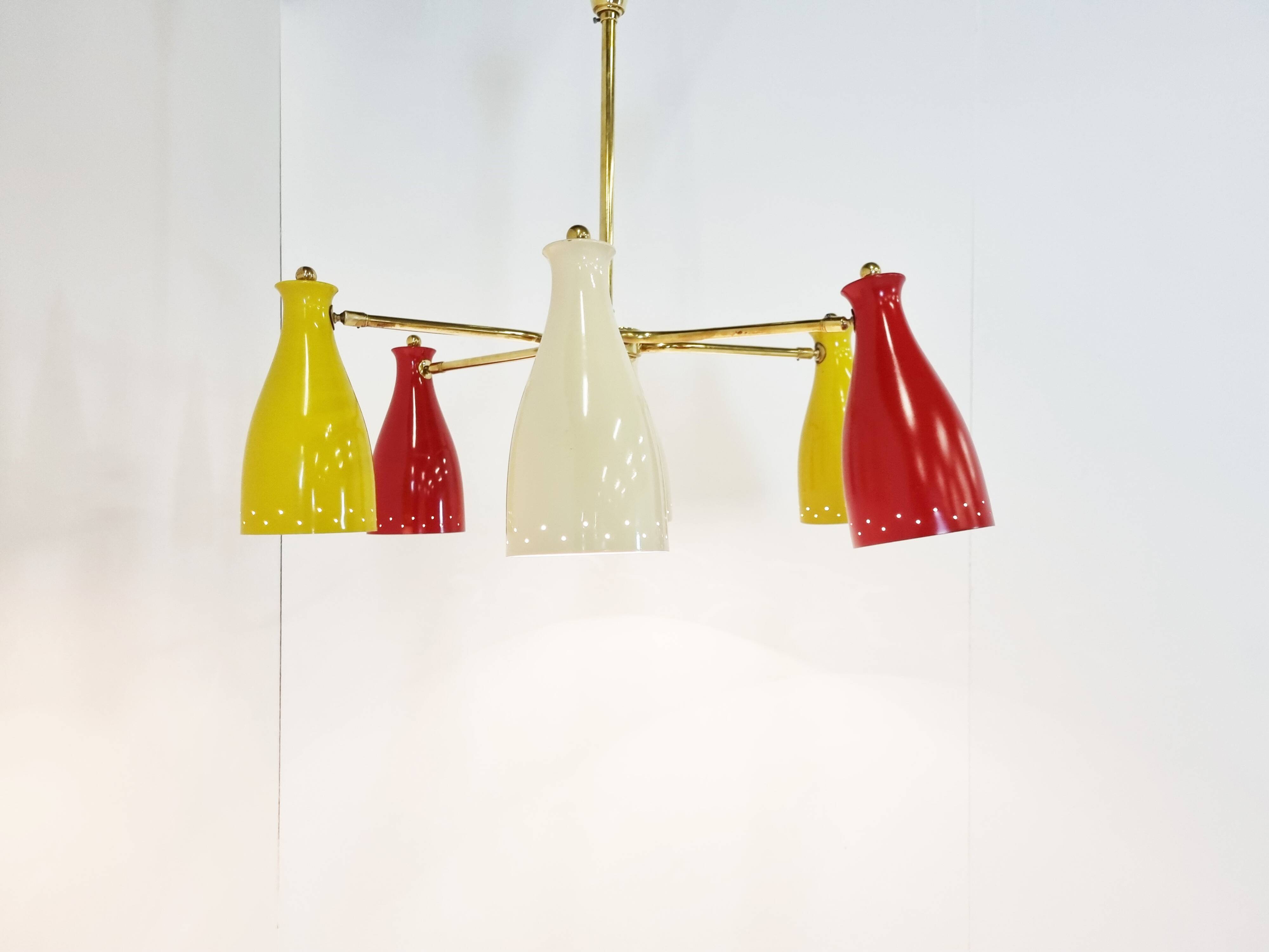 Mid century coloured chandelier, 1950s