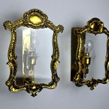 Paire d'appliques Regency, verre taillé, Italie, 1980