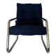 Fauteuil tubulaire chromé bleu années 70 Space Age