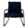 Fauteuil tubulaire chromé bleu années 70 Space Age