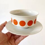Schirnding Bavaria porcelain sauce boat with orange dots, 1970s