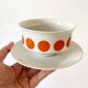 Schirnding Bavaria porcelain sauce boat with orange dots, 1970s