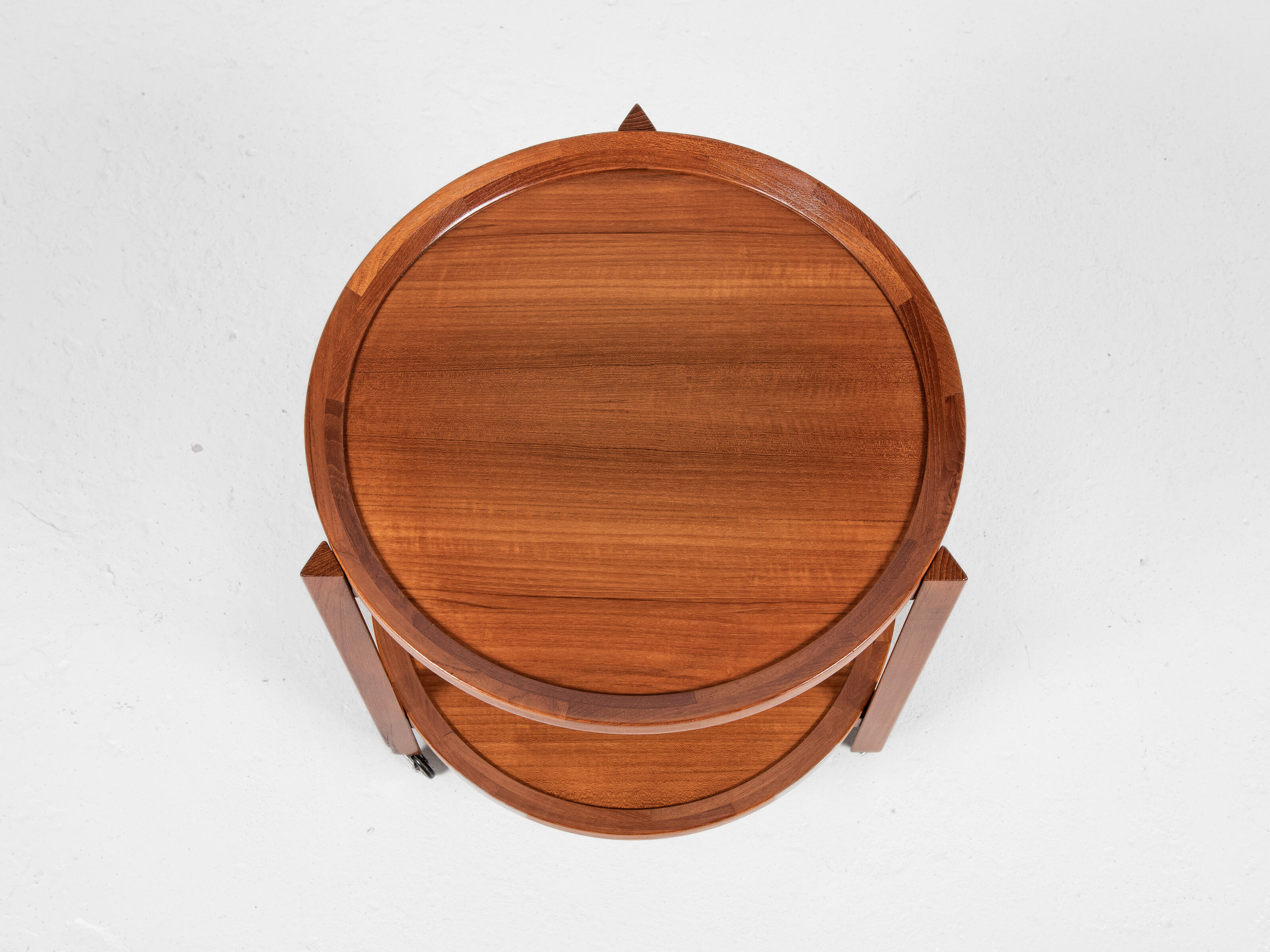 Midcentury danish trolley with 2 serving trays in teak 1960s