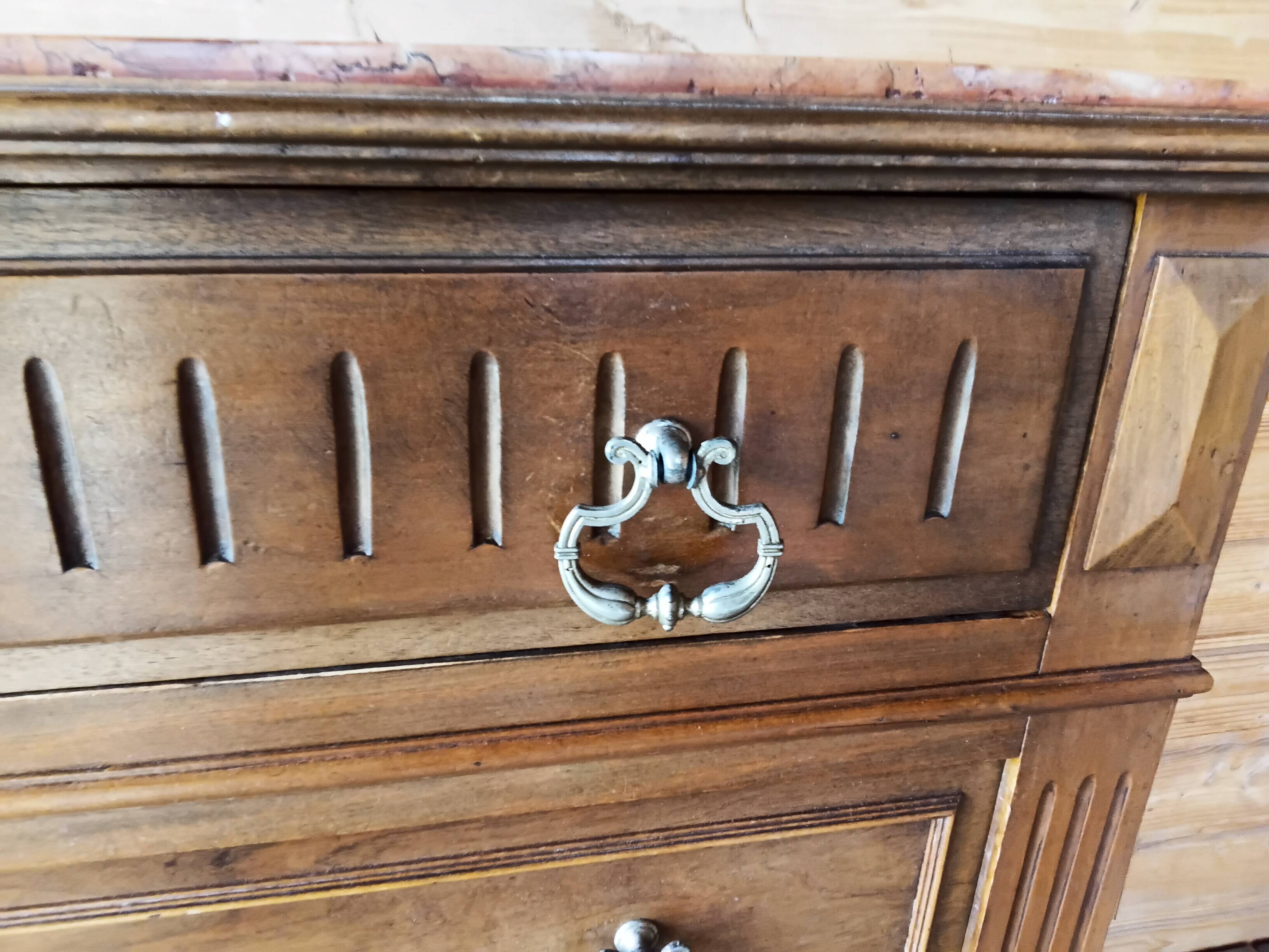 Antique chest of drawers with marble top