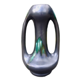 Soliflore vase in matt black ceramic 60s