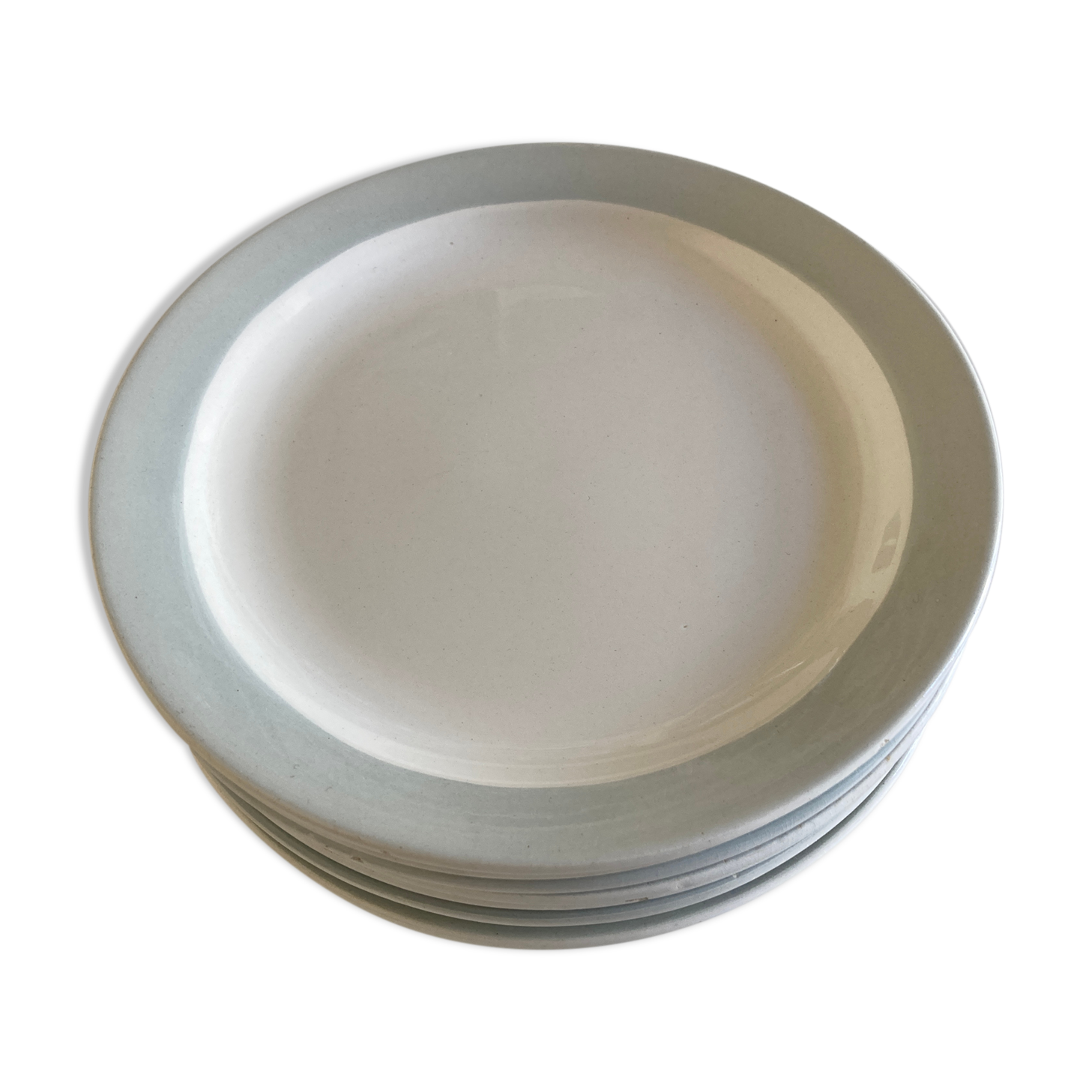 Set de 8 assiettes à dessert en faience de Salins 1960