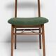 Mid Century Chair in Green Bouclé, Walnut Wood, Rajmund Halas, Poland, 1960s