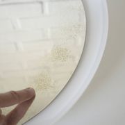 Vintage wall round white plastic mirror, Meblo 1970, retro