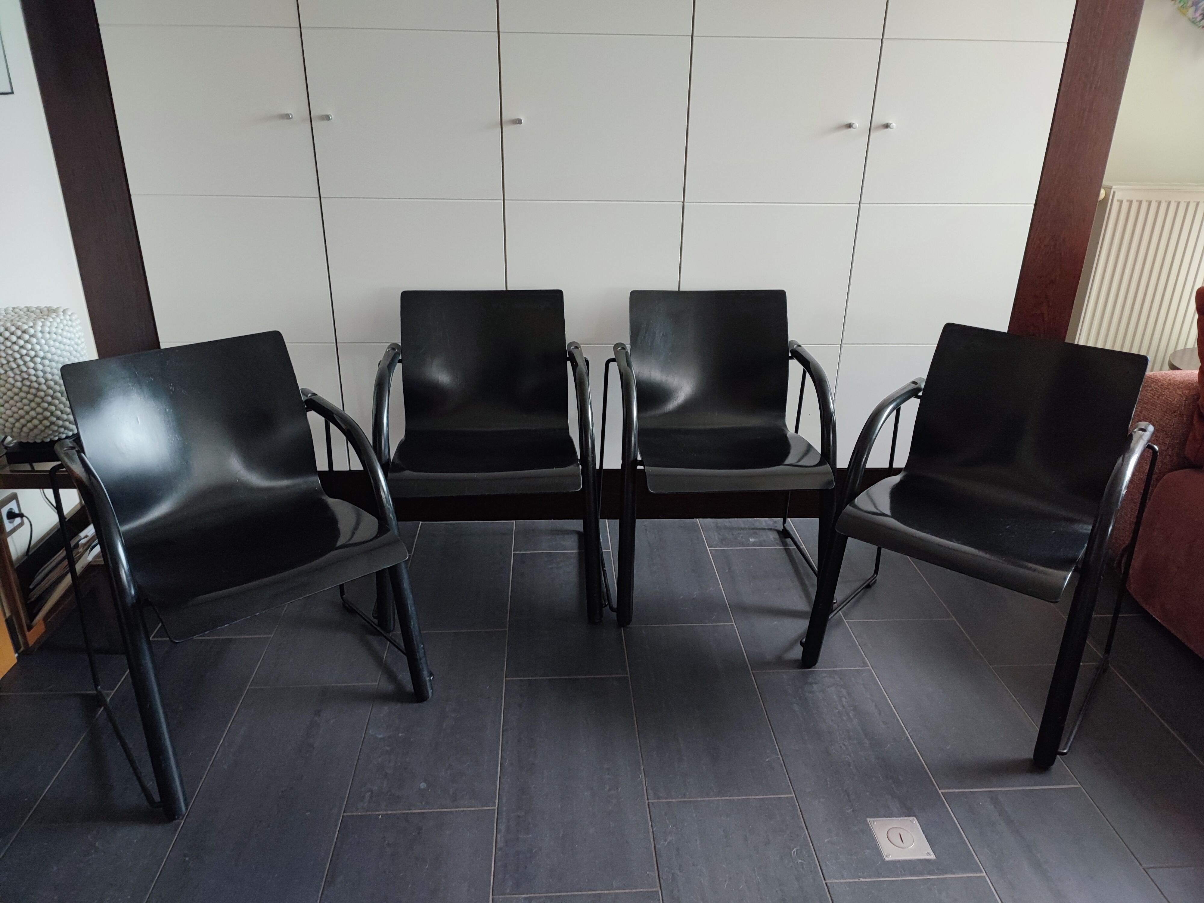 Thonet S320 black chairs