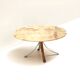Round vintage onyx coffee table with chrome base from the 70s
