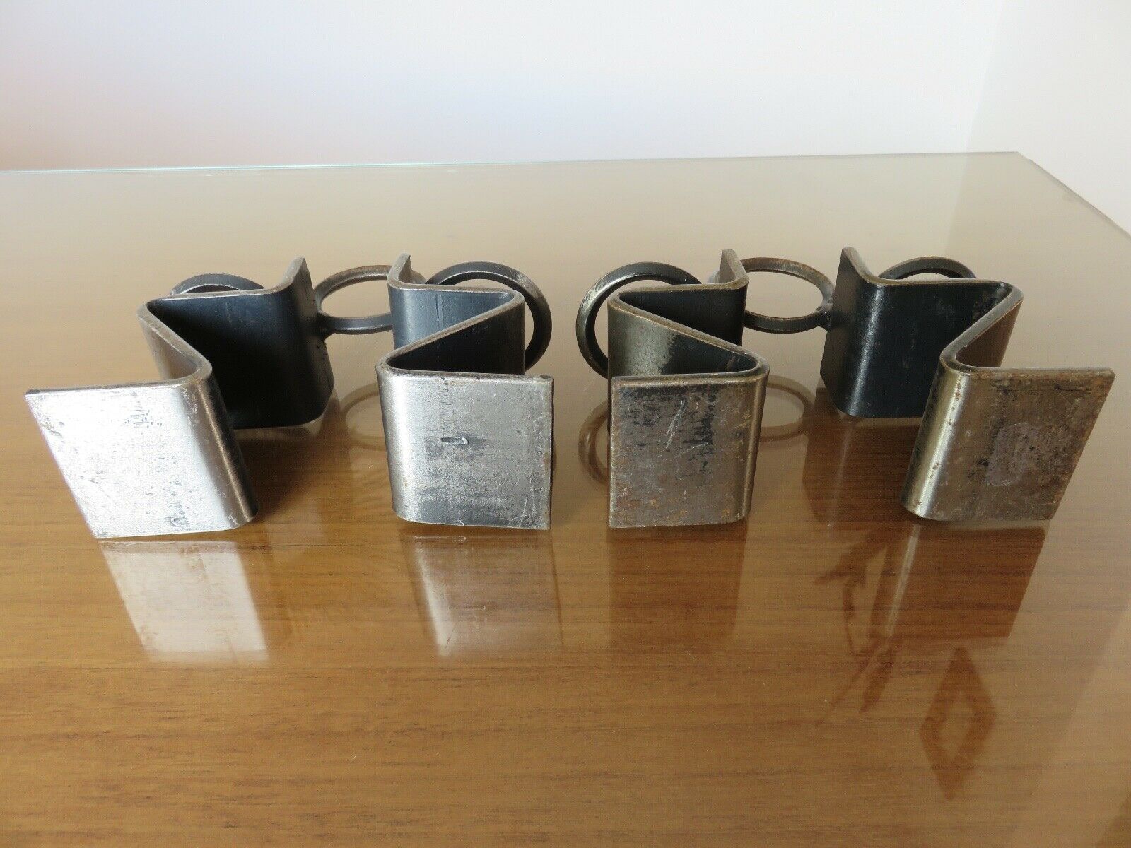 Serre brutalist books in raw steel 70s