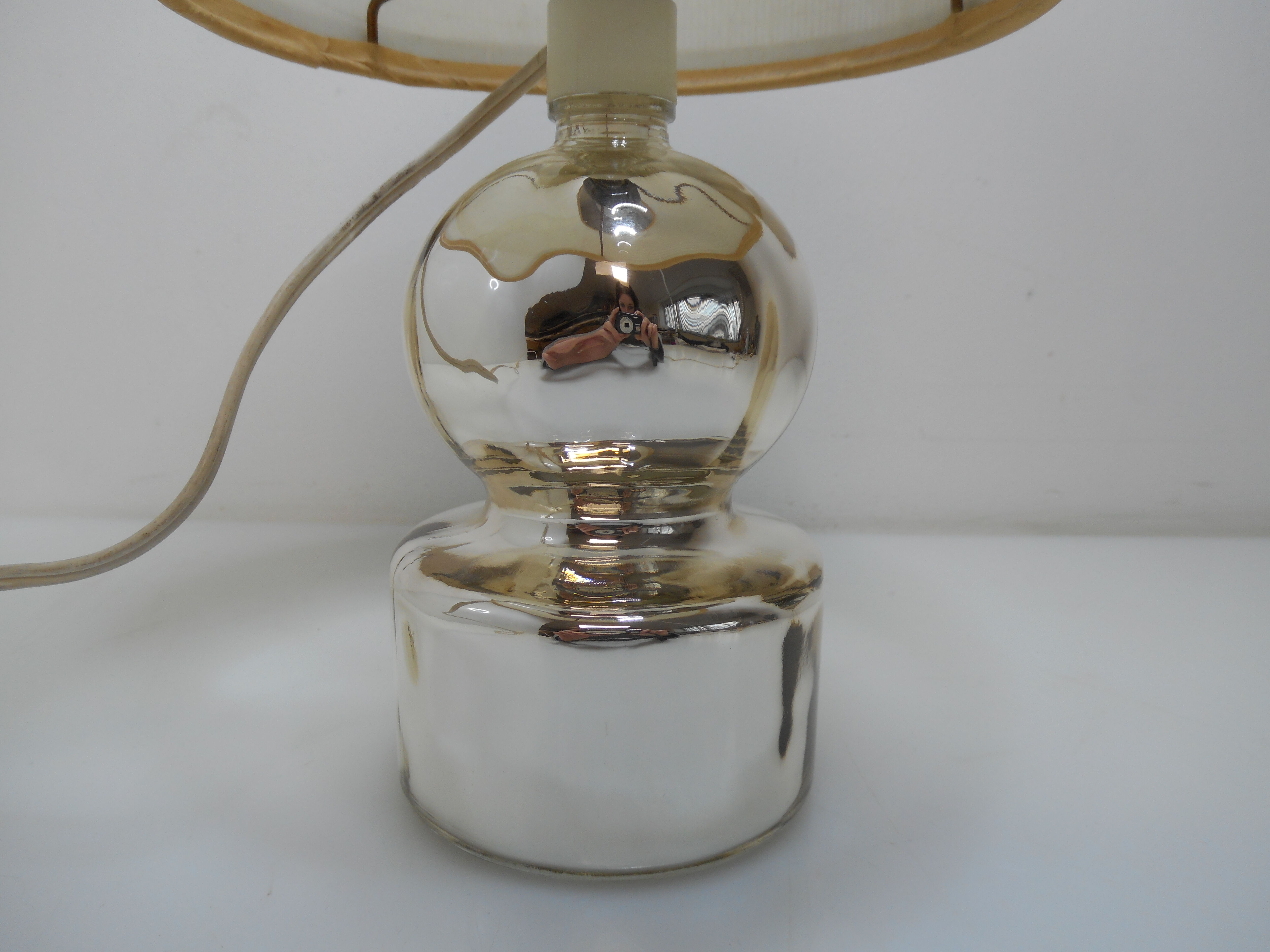 Lampe de chevet verre mercurisé vintage