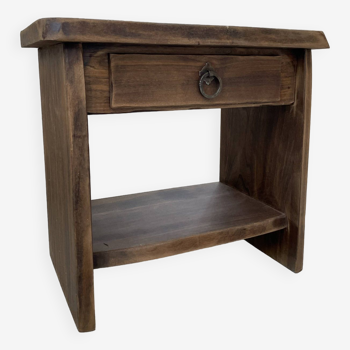 Aranjou elm brutalist bedside table