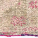 3x13 Rug For Kitchen Pink Beige Herki Vintage Runner Rug, 79x402Cm SK 4146