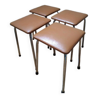 Set of 4 vintage stools from the 70s