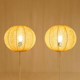 Pair of Bergboms B-024 mid-century modern table lamps, 1960s, Sweden.