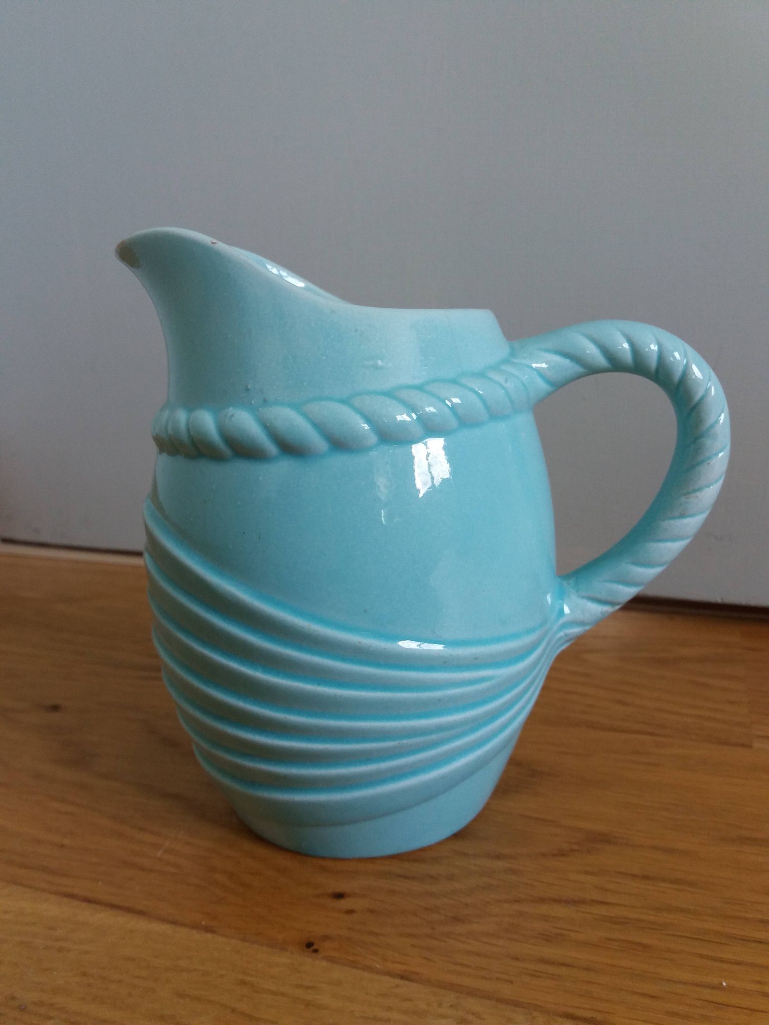 Poet Laval light blue slip pitcher