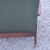 Pair of vintage Scandinavian style armchairs with moleskine compass legs from the 1950s