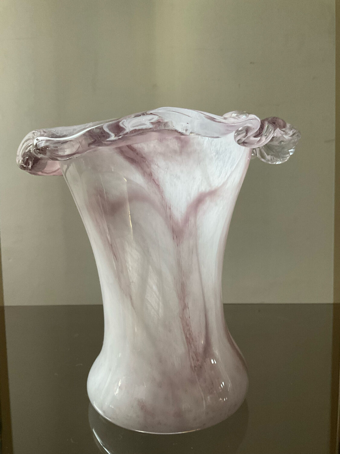 Vase champignon vintage en pâte de verre Murano