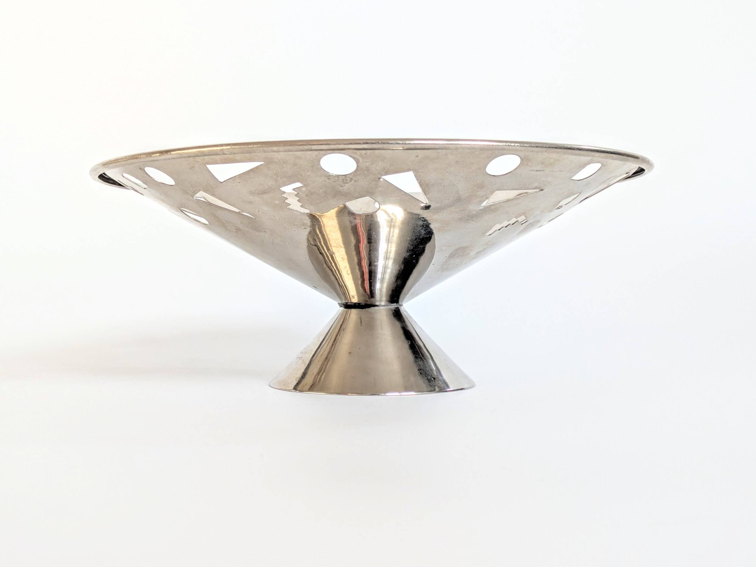 1980s Memphis Style Fruit Bowl | Stainless Steel