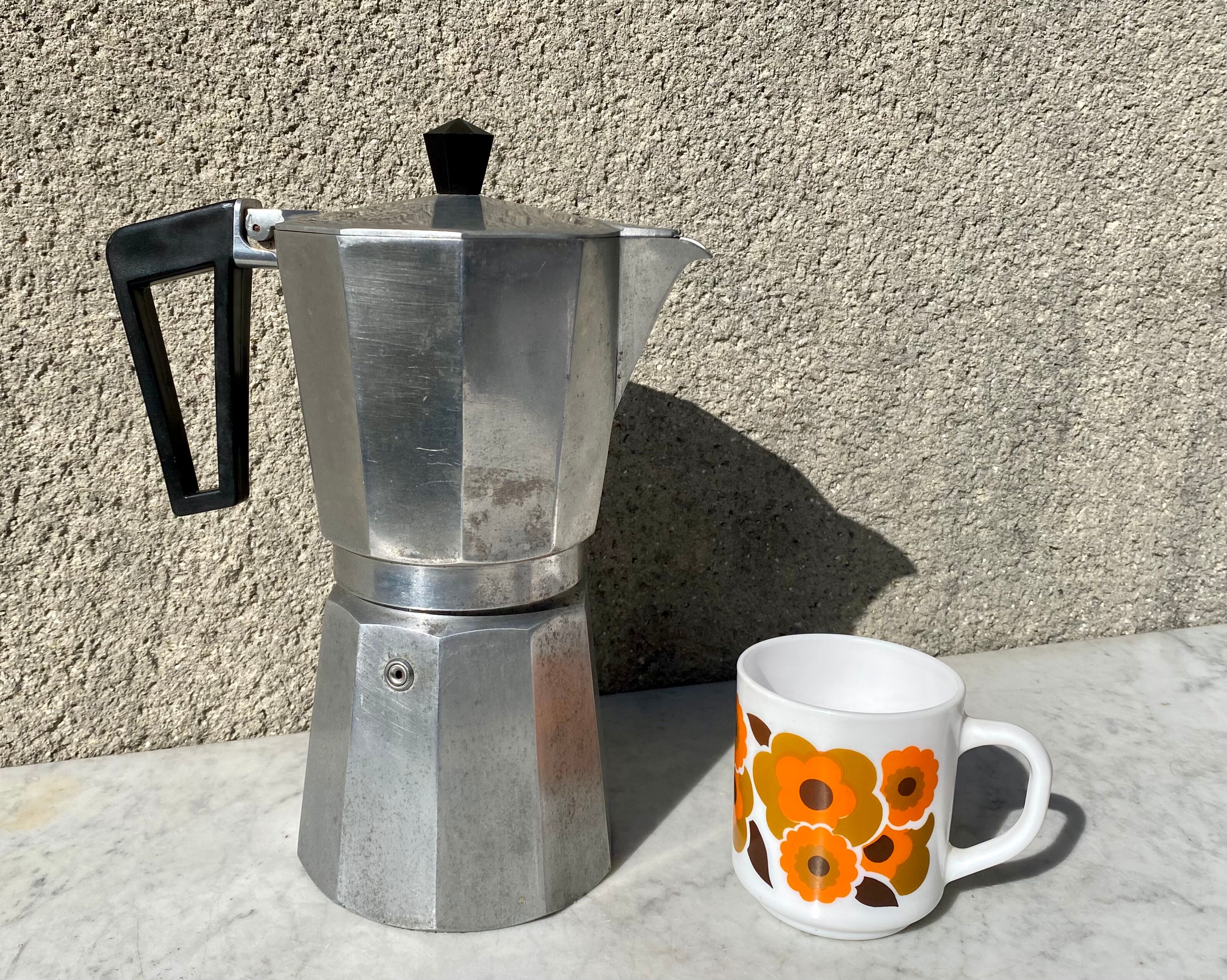 Italian coffee maker 8-10 cups vintage 70s very good condition