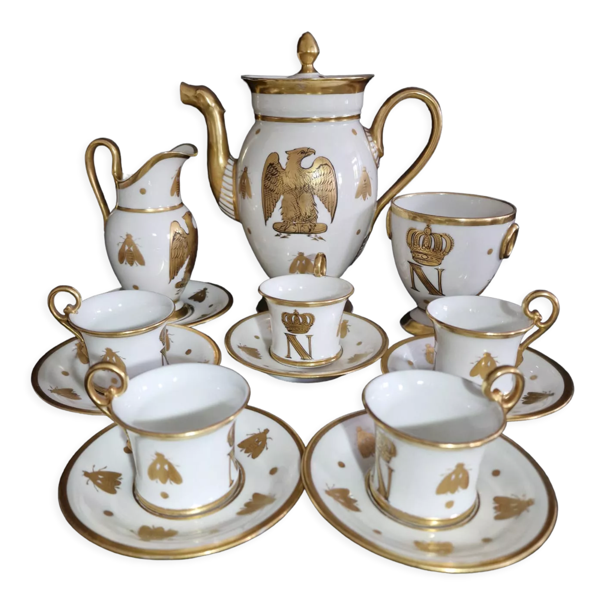 Genuine Napoleon porcelain coffee service - Manufacture Impériale de Sèvres