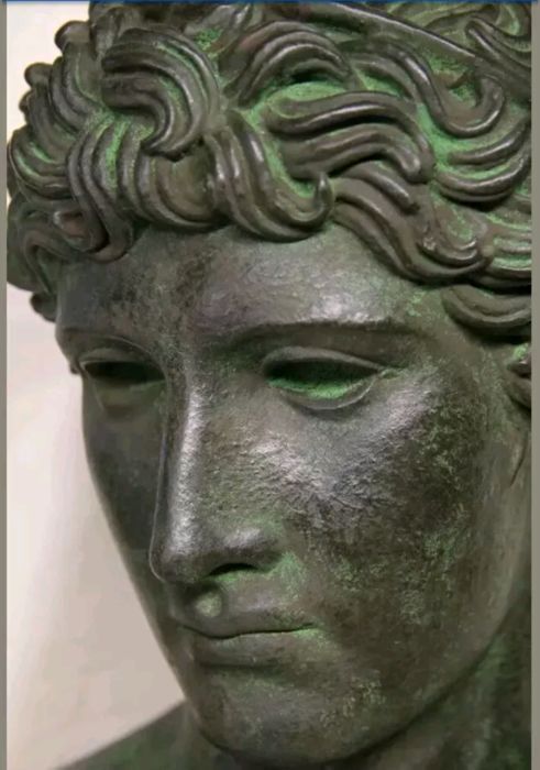 Bust Apollo greco roman magnificent patina ancient bronze