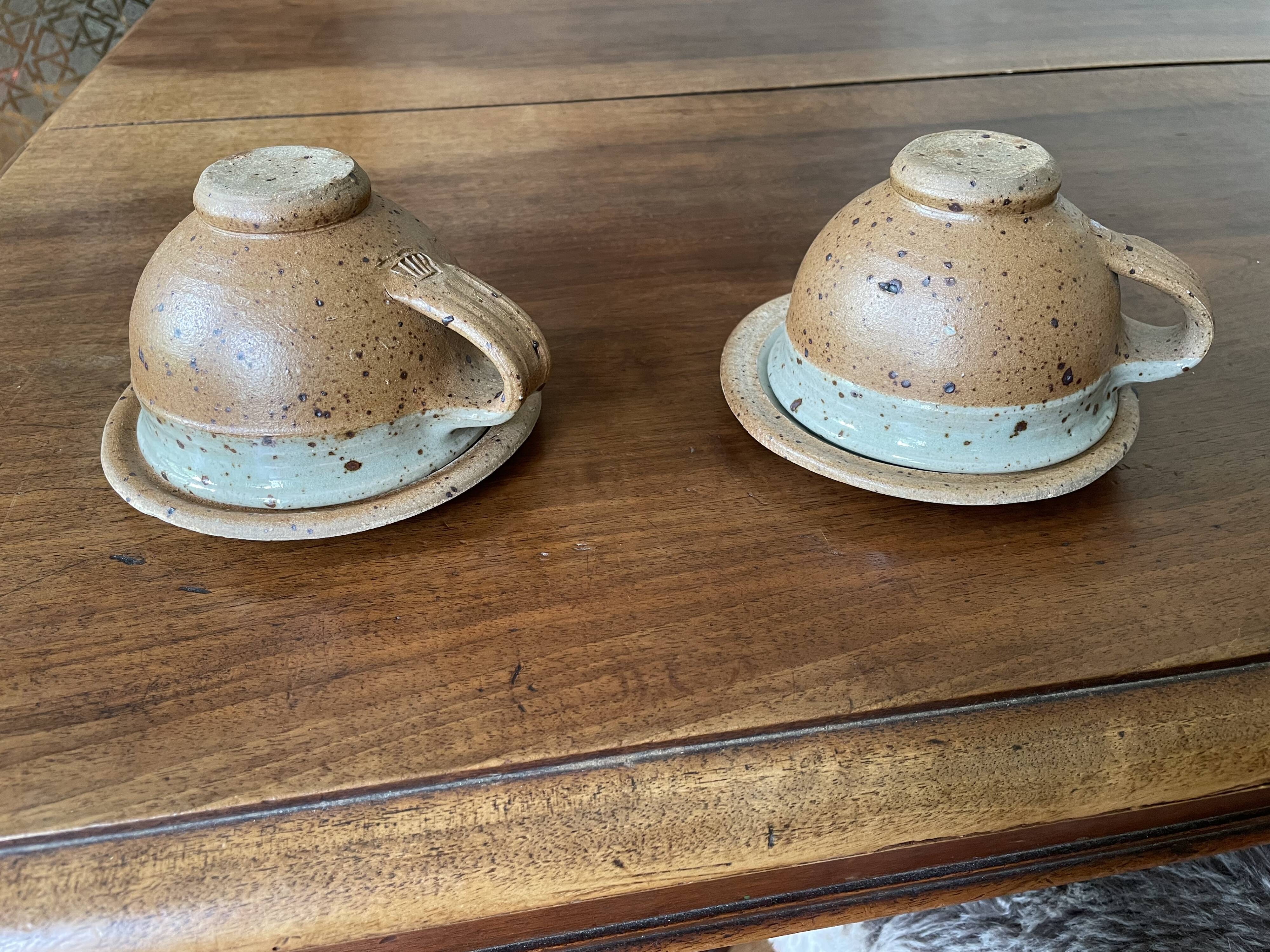 Pyrite sandstone cups by Pierre Digan La Borne