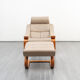 Lounge armchair with footrest, Scandinavian design, Kroken model, leather
